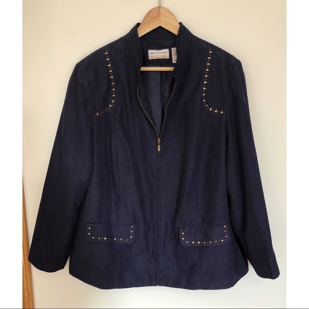 Alfred Dunner Faux Suede Studded Jacket Size 16